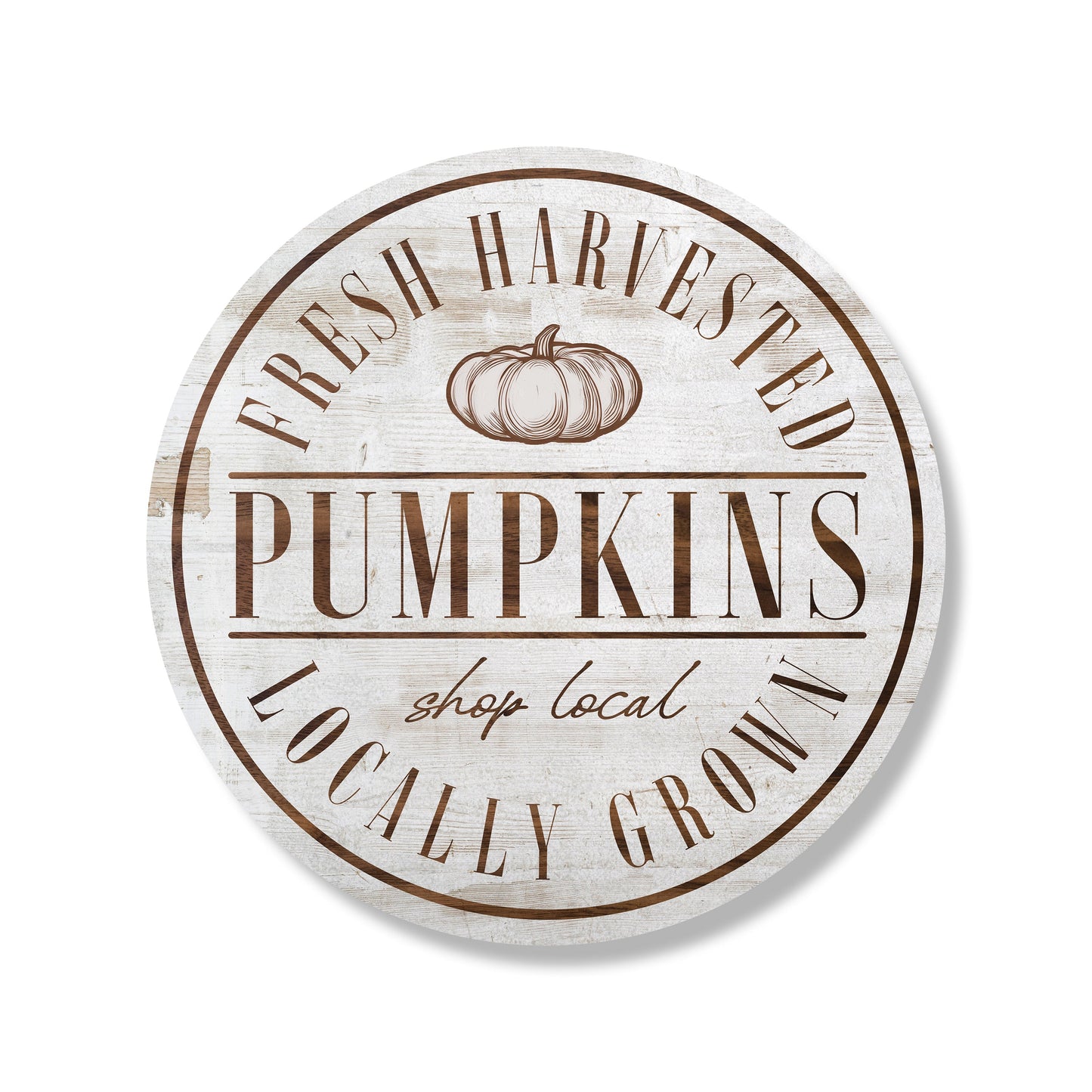 Pumpkins Shop Local Whitewash Circle