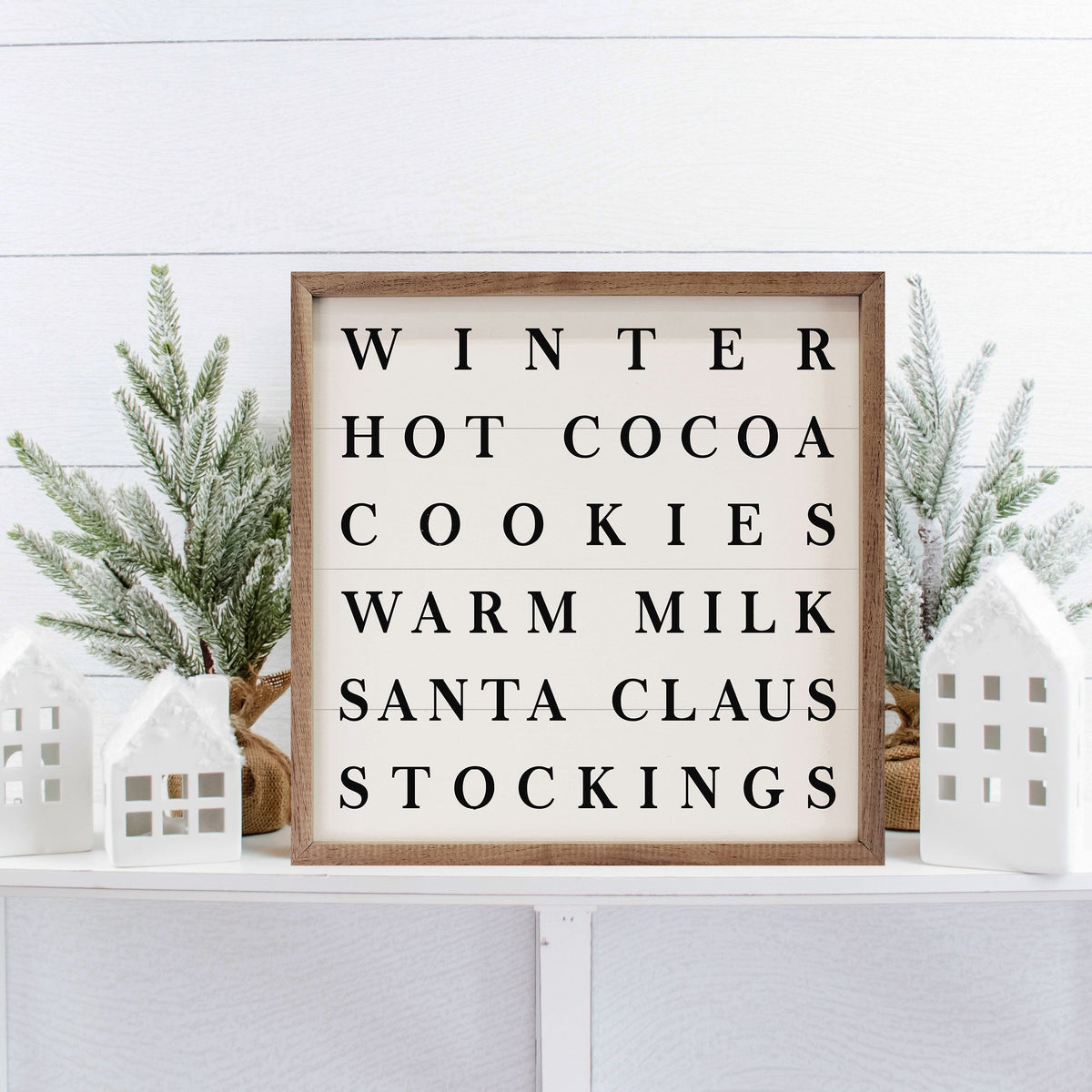 Christmas Comforts White Wall Art