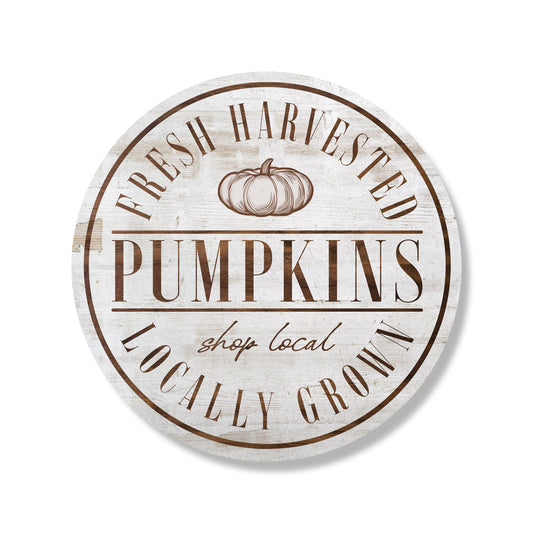 Pumpkins Shop Local Whitewash Circle