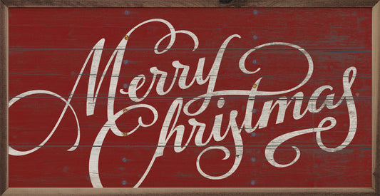 Merry Christmas Curly Red Wall Art