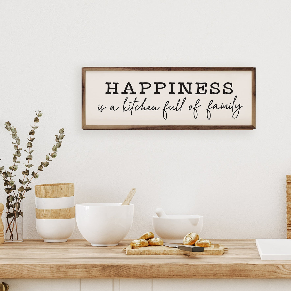 Happiness Is A Kitchen Full Of Family White