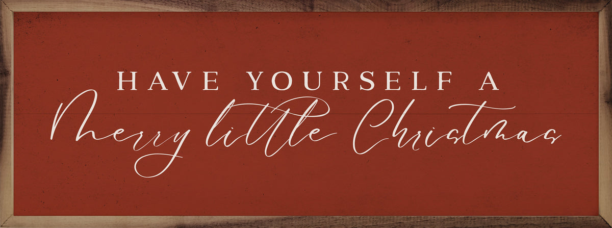 Merry Little Christmas -Wood Sign with Hand-Painted Details