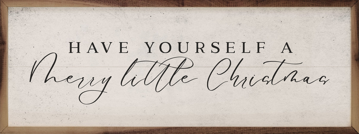 Merry Little Christmas -Wood Sign with Hand-Painted Details
