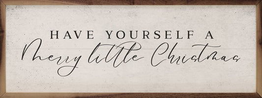 Merry Little Christmas -Wood Sign with Hand-Painted Details