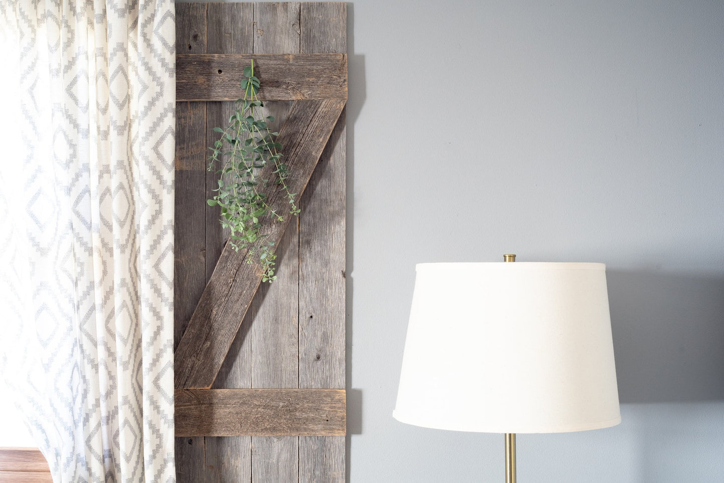 Set of 2 Rustic Natural Weathered Grey Wood Window Shutters with