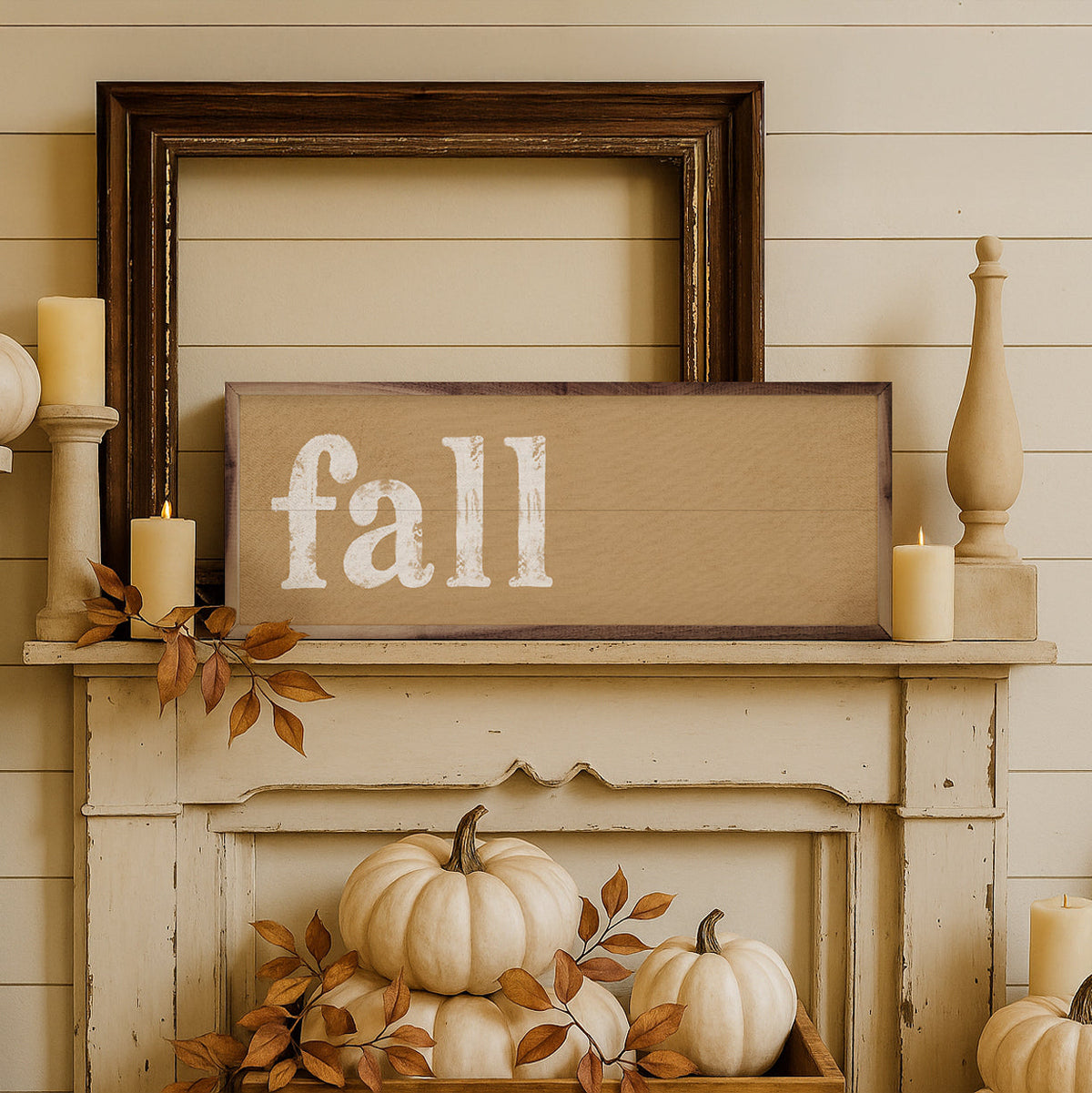 Rustic Distressed Fall Wall Sign | Farmhouse Autumn Décor