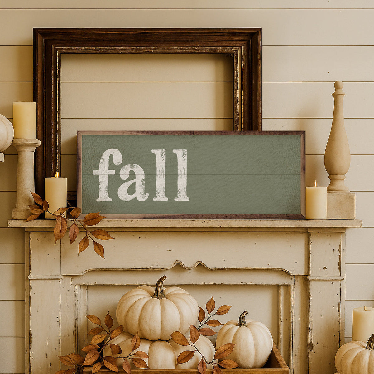 Rustic Distressed Fall Wall Sign | Farmhouse Autumn Décor