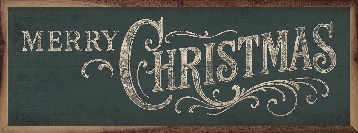 Merry Christmas Ornate Framed Wall Art - Multiple colors