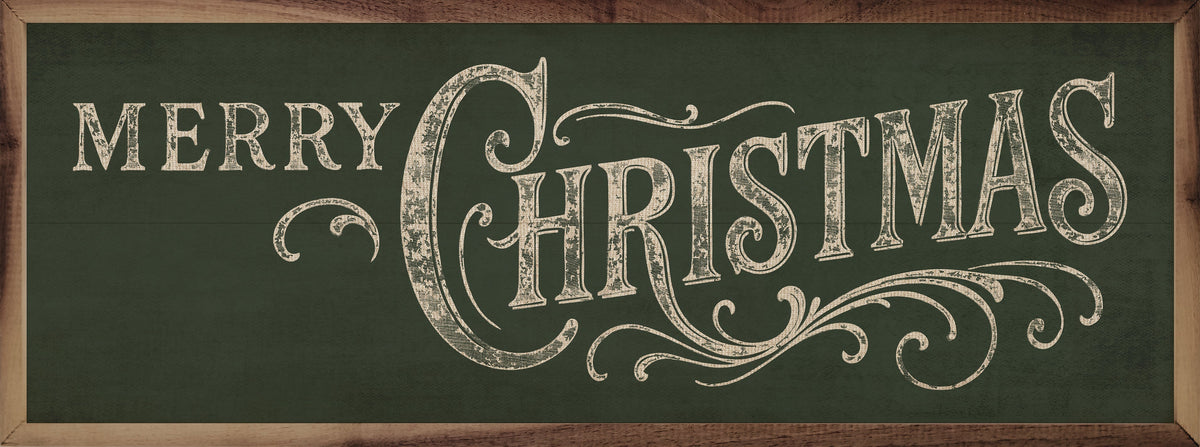 Merry Christmas Ornate Framed Wall Art - Multiple colors