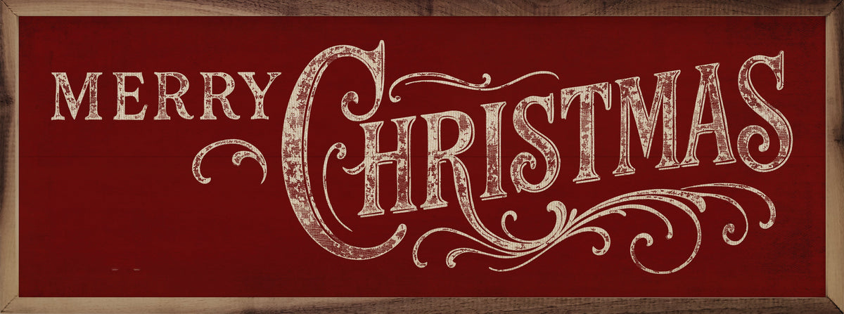 Merry Christmas Ornate Framed Wall Art - Multiple colors