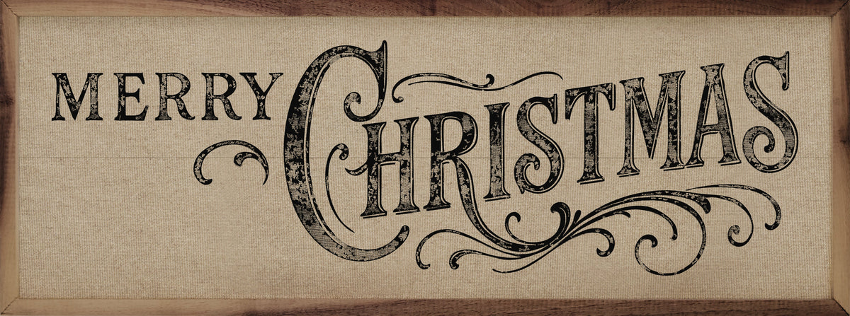 Merry Christmas Ornate Framed Wall Art - Multiple colors