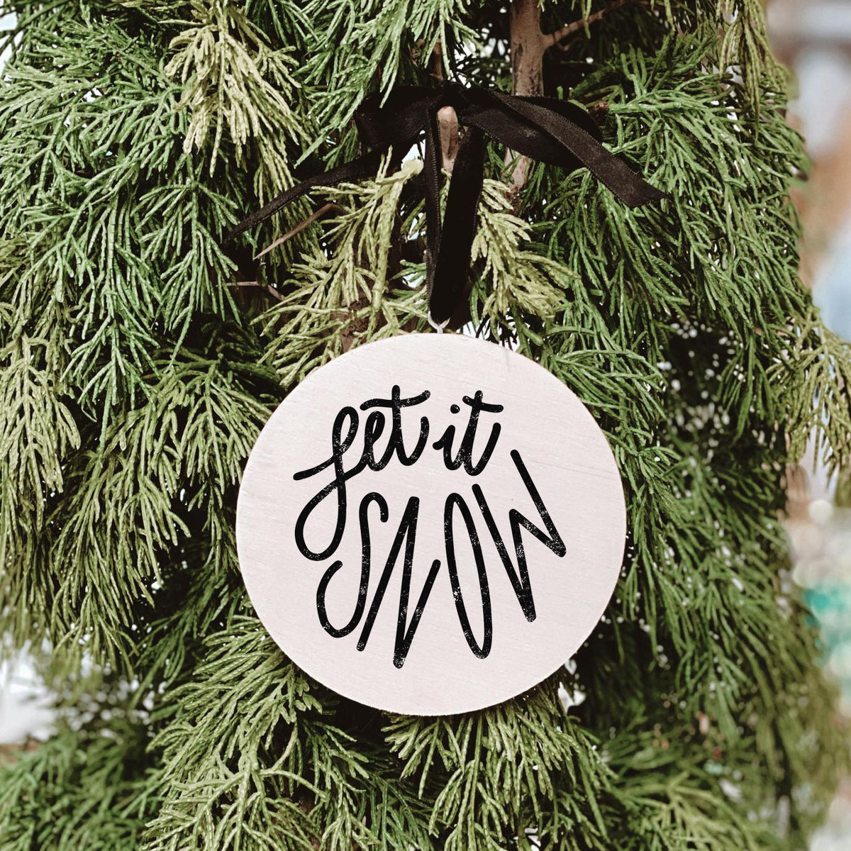 Let It Snow Wooden Ornament