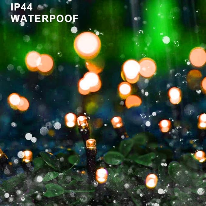 Orange Halloween String Lights | 66FT 200 LED Waterproof Fairy Lights — 8 Modes, Indoor & Outdoor