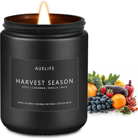 Fall Candle - Harvest Season Scented Candles, Fall Soy Candle for Home Decor, 7 oz Natural Soy Wax – Long-Lasting Autumn Candles