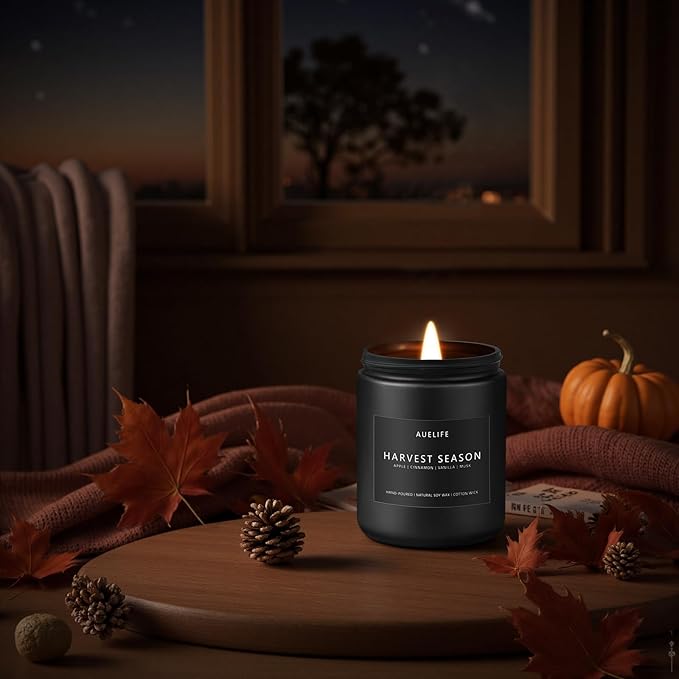Fall Candle - Harvest Season Scented Candles, Fall Soy Candle for Home Decor, 7 oz Natural Soy Wax – Long-Lasting Autumn Candles