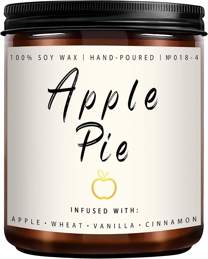 Fall Candles, Apple Pie Scented Candle for Home- Fall Scented Candles Gift Set Long-Lasting Fragrance，7 oz