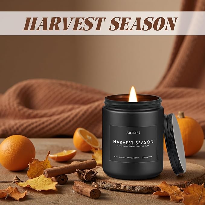 Fall Candle - Harvest Season Scented Candles, Fall Soy Candle for Home Decor, 7 oz Natural Soy Wax – Long-Lasting Autumn Candles