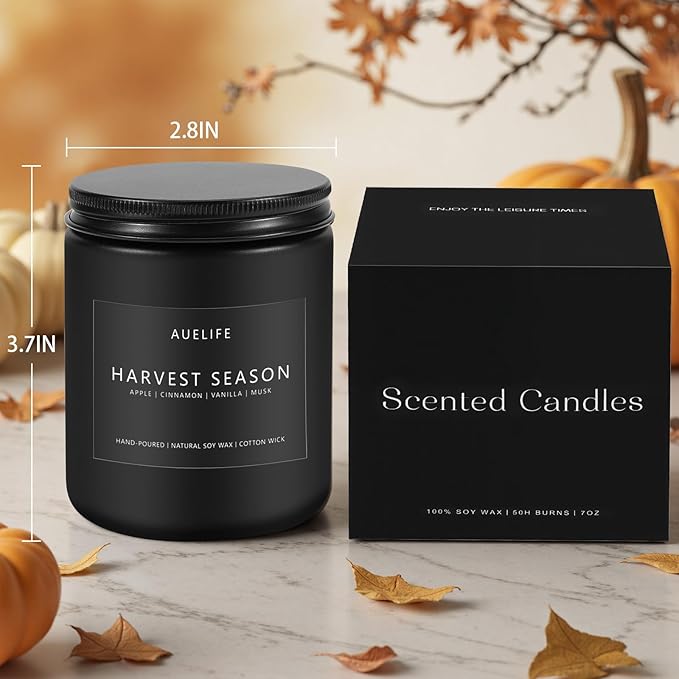 Fall Candle-Maple Syrup Latte Scented Candles for Home Decor, 7 oz Natural Soy Wax, Sweet & Cozy Autumn Candle, Aromatherapy Candles