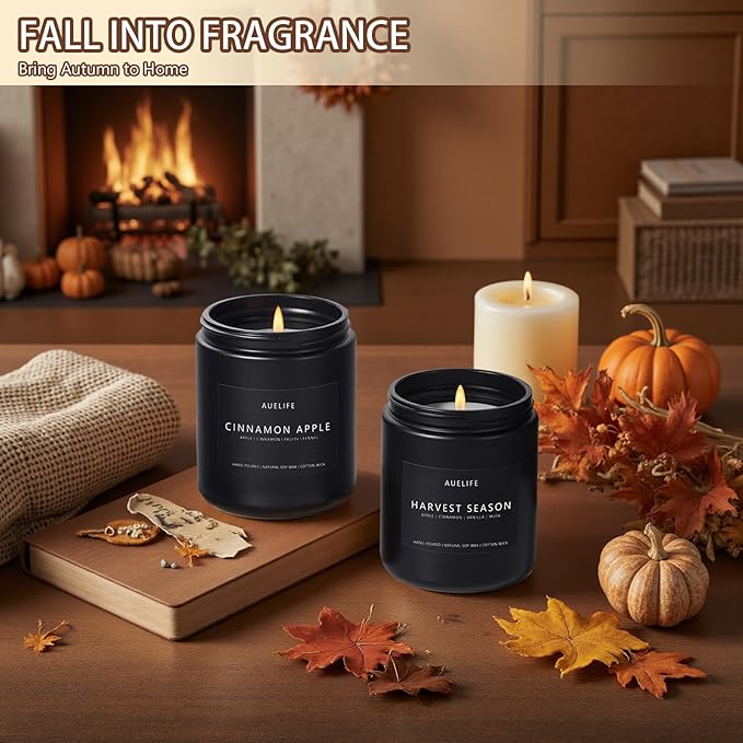 Fall Candle-Maple Syrup Latte Scented Candles for Home Decor, 7 oz Natural Soy Wax, Sweet & Cozy Autumn Candle, Aromatherapy Candles
