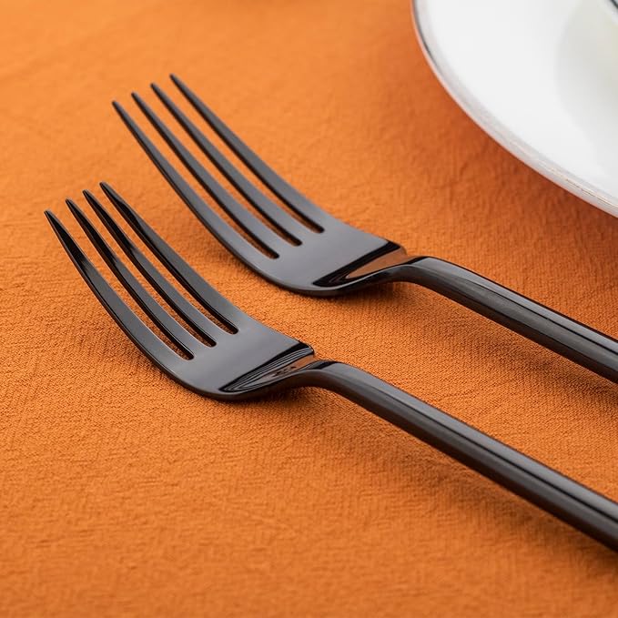 20-Piece Stainless Steel Flatware Set | Modern Black Mirror Finish, Service for 4