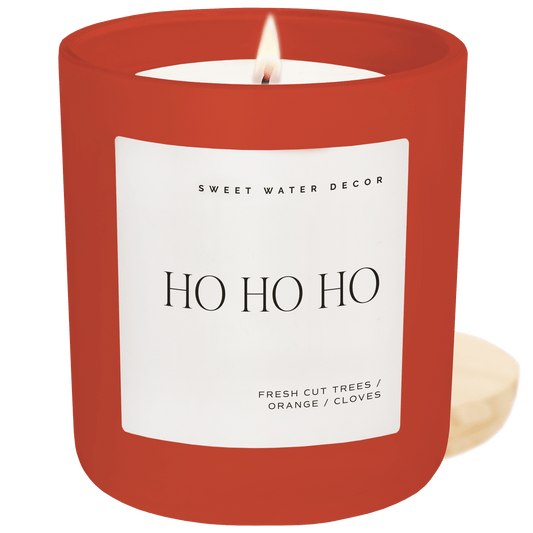 Ho Ho Ho Soy Candle – 15 oz Red Matte Jar
