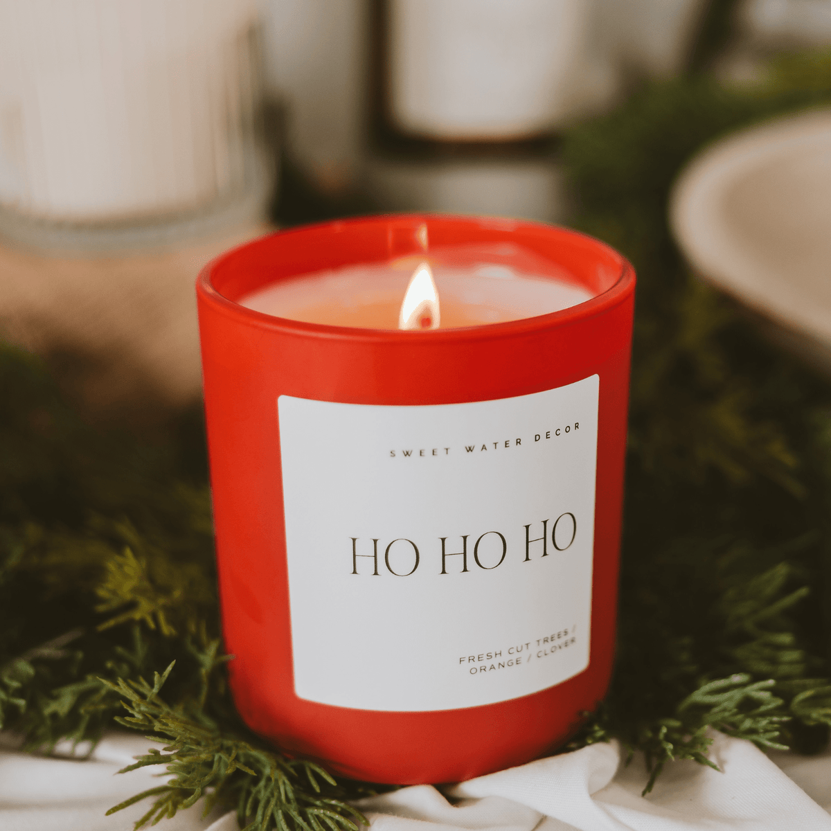 Ho Ho Ho Soy Candle – 15 oz Red Matte Jar