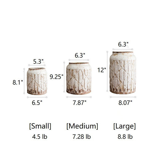 Distressed White Ceramic Flower Jar Vase