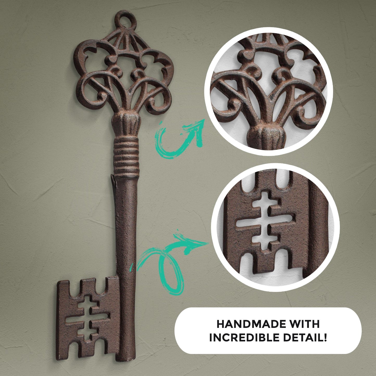 Rustic Cast Iron Skeleton Key Wall Decor