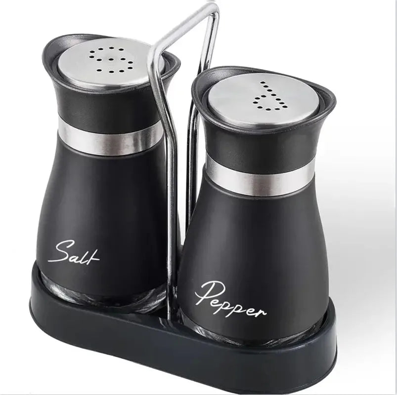 Kitchen Glass Spice Bottle Adjustable Refillable Salt and Pepper